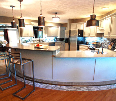 Kerfkore Curved Kitchen Breakfast Bar