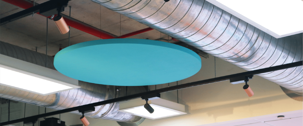 blue circle on ceiling