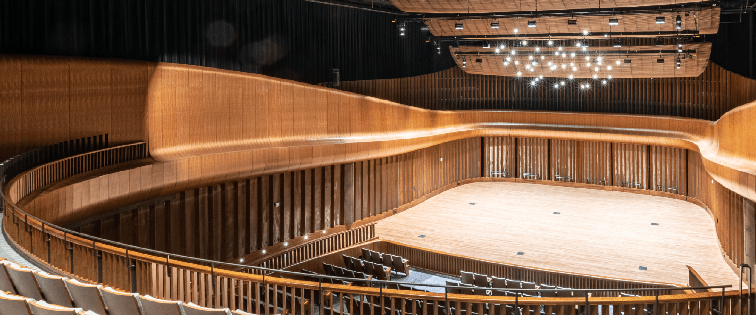 image of a music hall with curved features