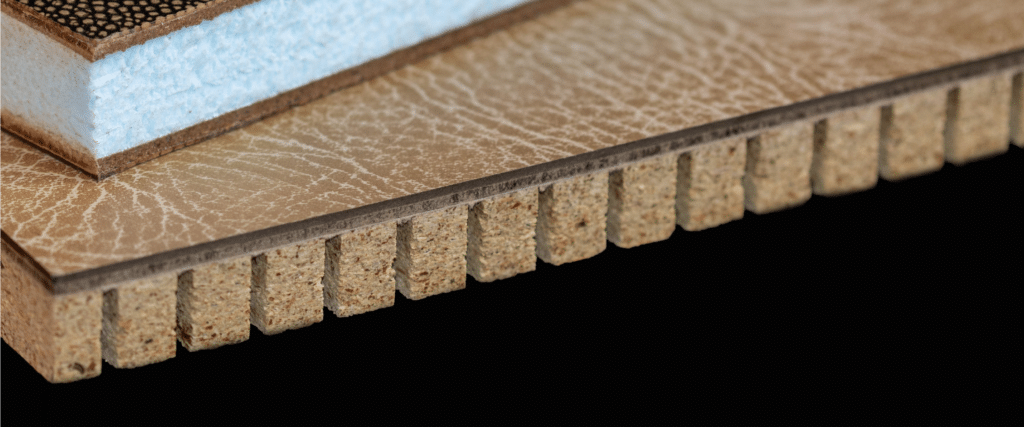 close up of Kerfkore flexible and lightweight panel edges