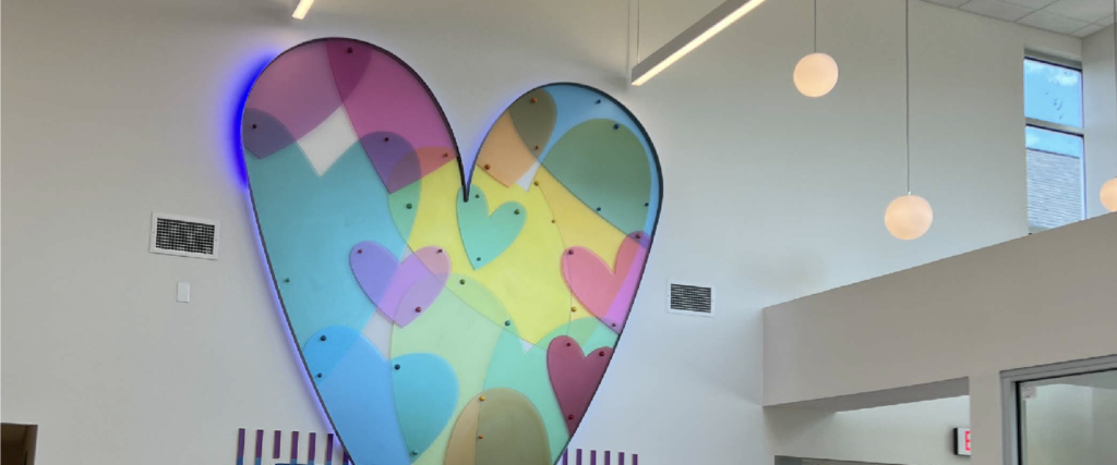 rainbow heart wall art